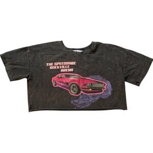 CLEARANCE Adika Black Cropped Speedbabe Rockville T-Shirt with Pink Car